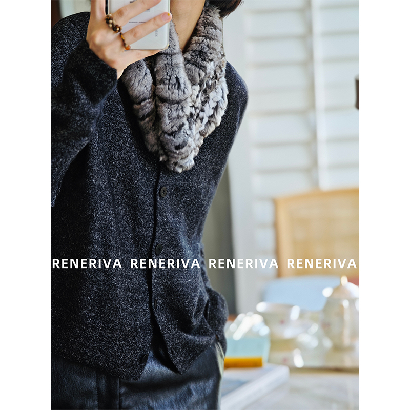 ReneRiva买手店 Riva 肌肤之享舒适山羊绒毛衣开衫