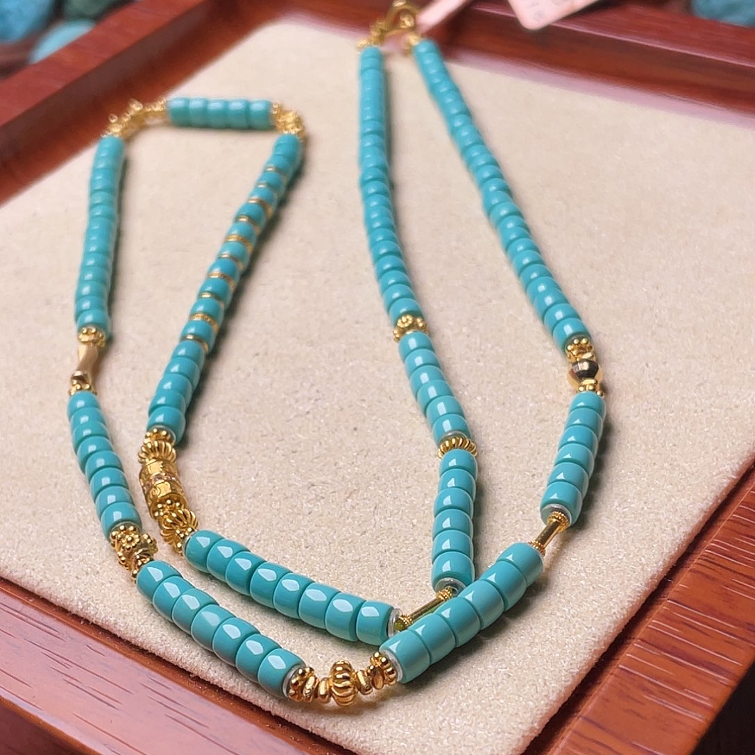 绿松石珠宝奇石18K金镶嵌