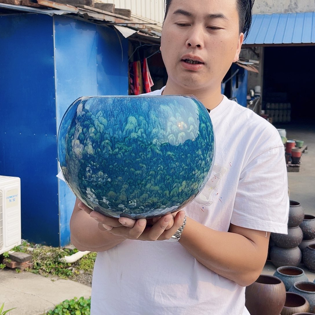 紫砂花盆王嫂花盆直播0524-222高22口21