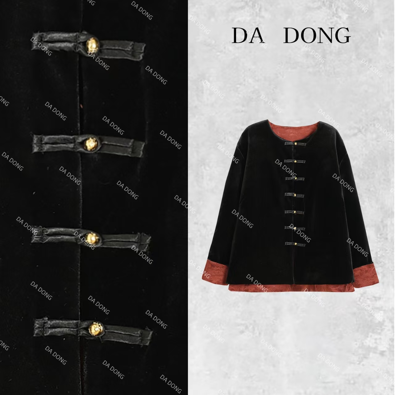 烟火年年--新中式国风气质时尚轻奢百搭双面穿秋冬加棉宽松棉服女