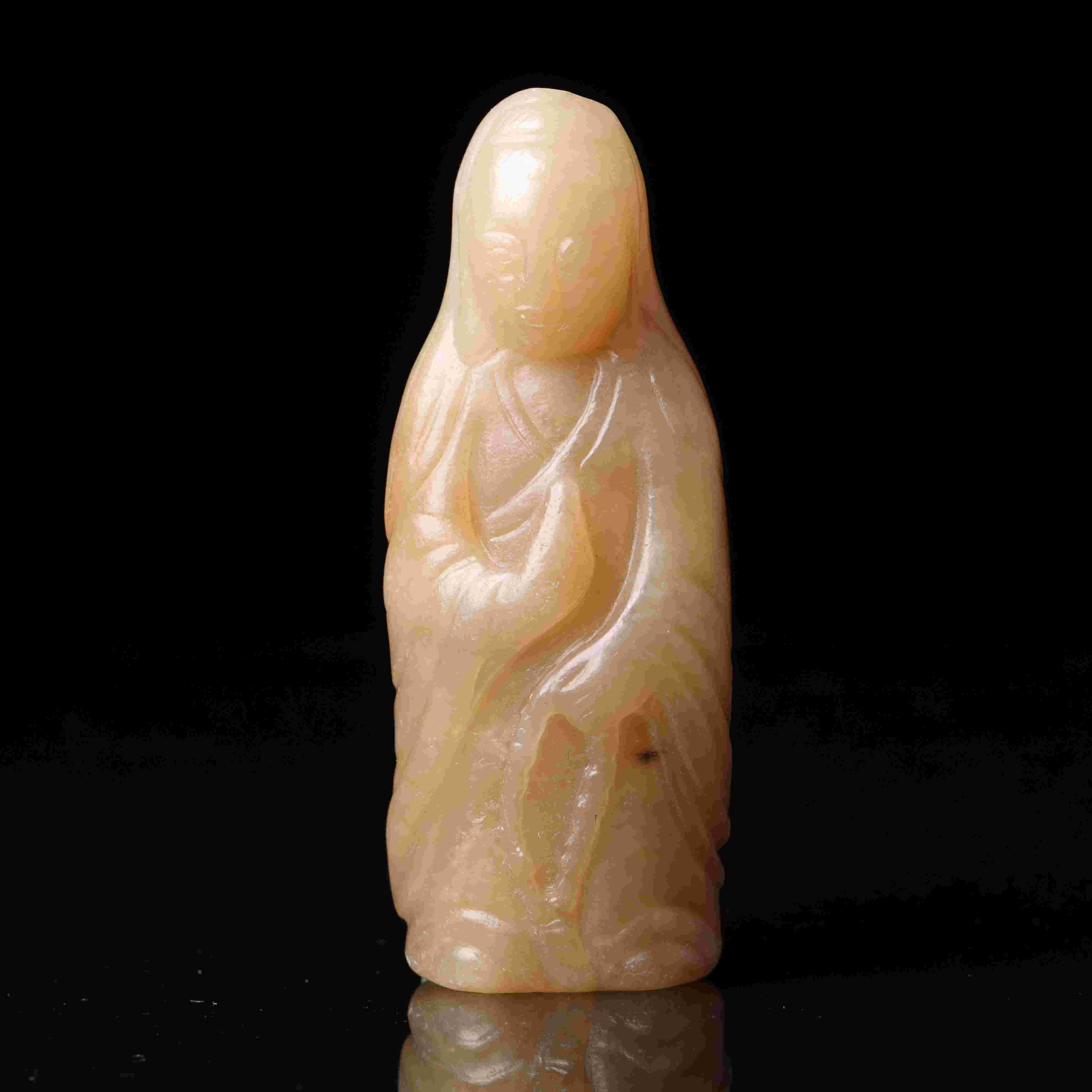 2145明代和田玉观音把件1700