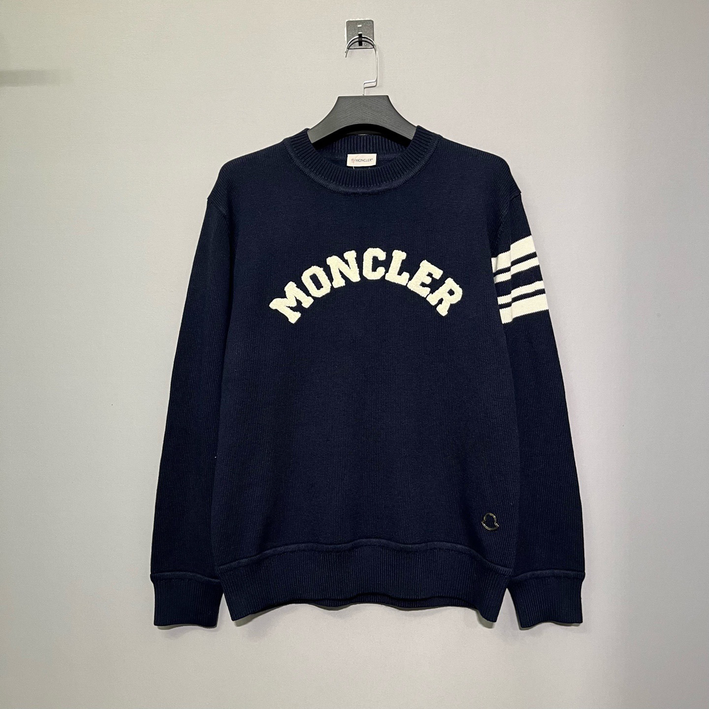 99新 MONCLER 植绒刺绣羊毛毛衣 L码 价9200