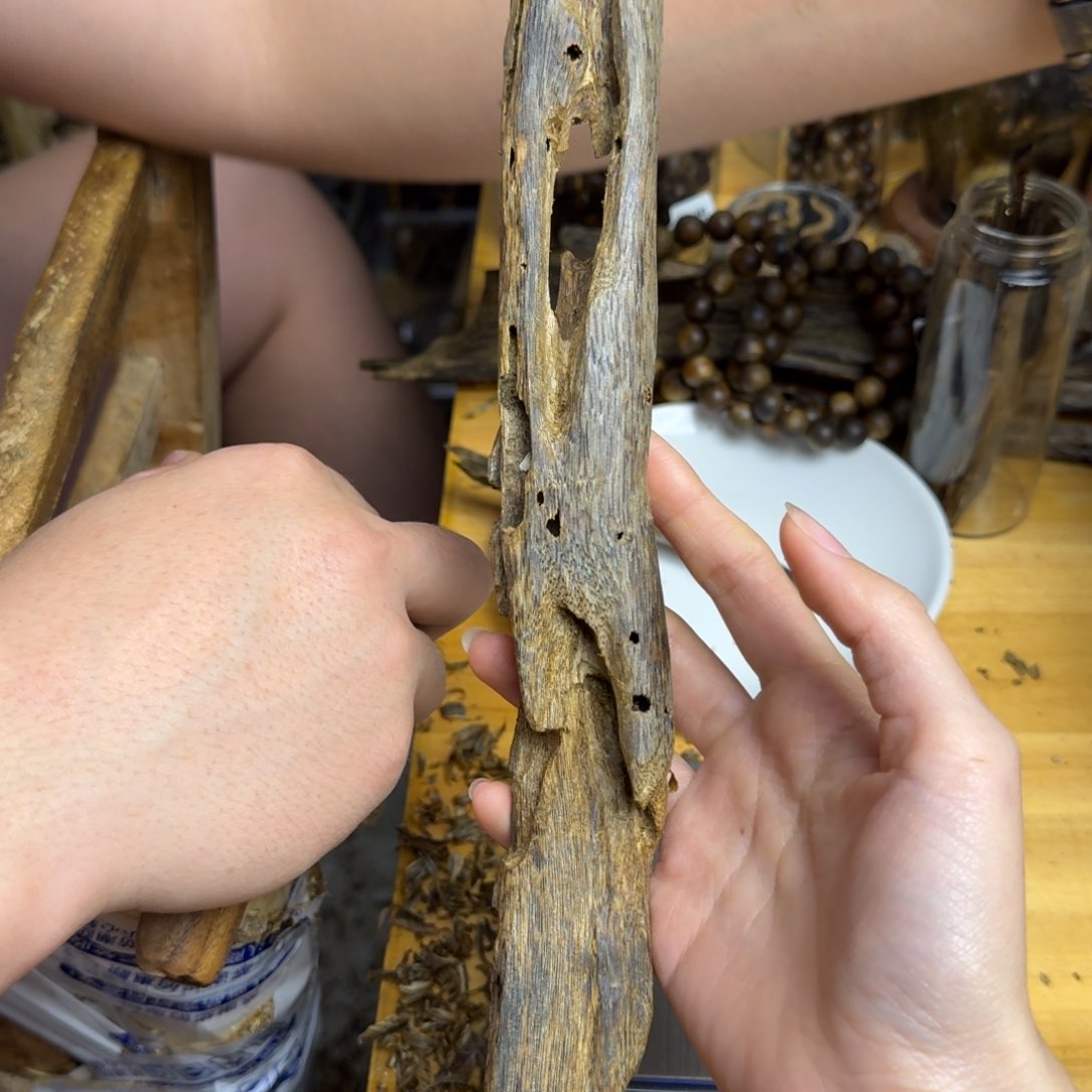 沉香手把件白棋品种块料61克