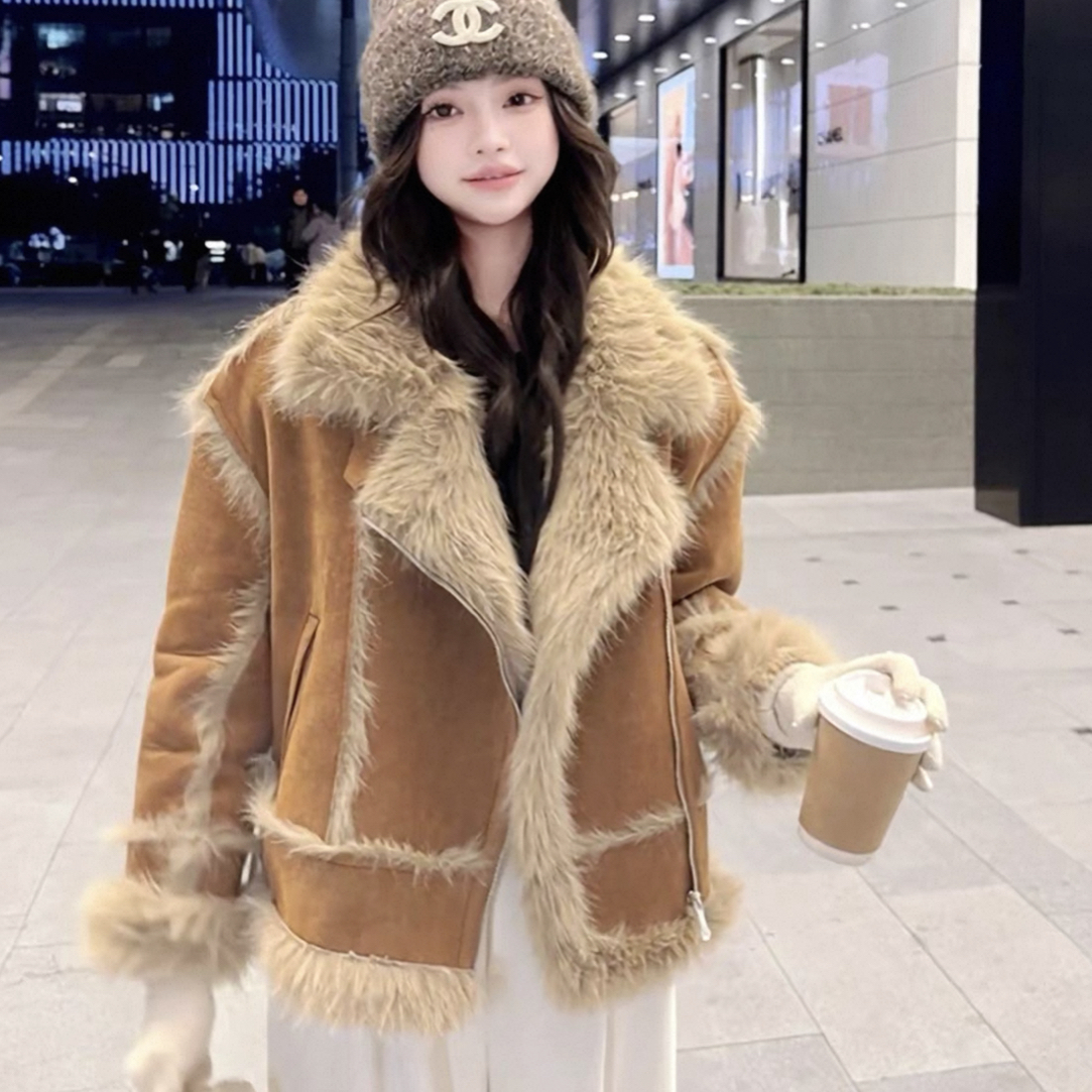 美拉德短款外套女冬季加厚保暖显瘦百搭夹克衣服