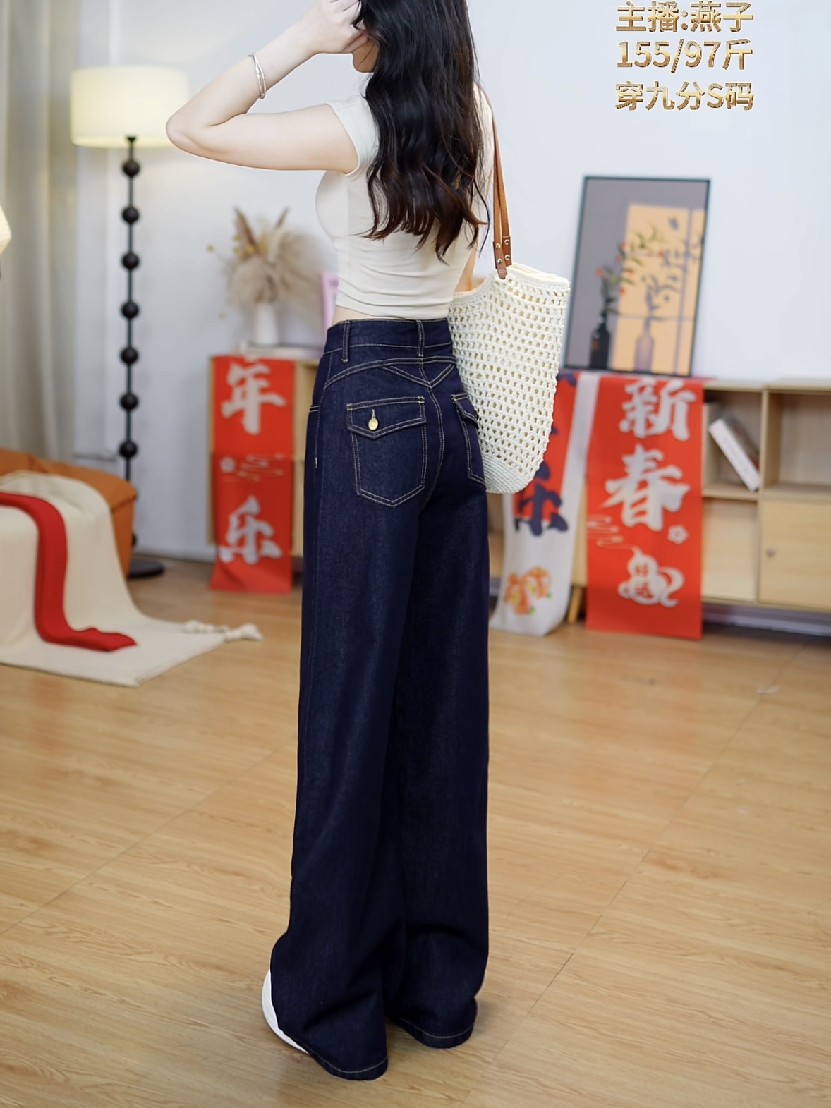 高腰牛仔裤女2025新款早秋季宽松百搭直筒蓝色牛仔裤子