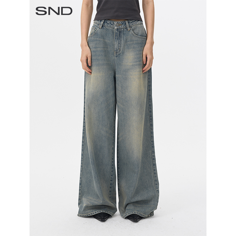 【OUTCIRCS 设计师品牌】SND SS25 做旧阔腿牛仔裤女款
