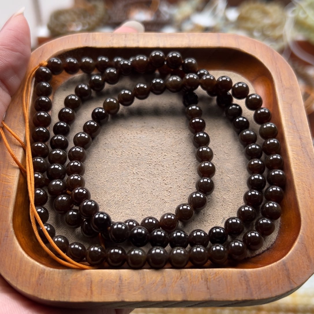 毛衣链未镶嵌和田玉珠串6mm