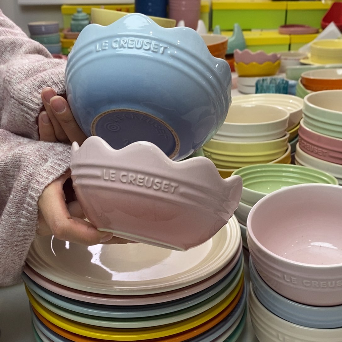 瓷片微瑕2个花边碗套装