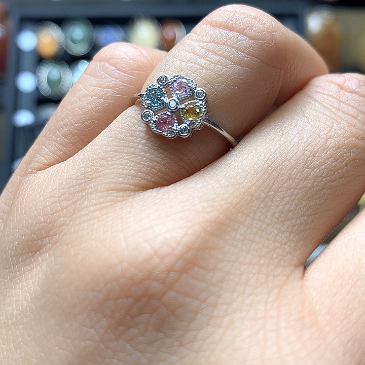 水晶水晶戒指银S925镶嵌