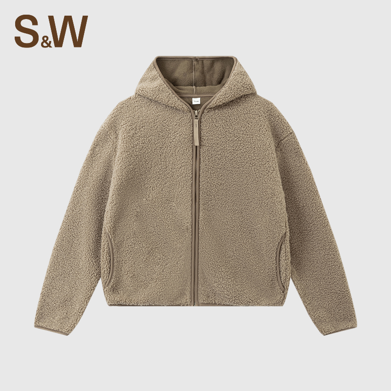 SW速惟运动连帽短款摇粒绒外套女士时尚保暖休闲 1598