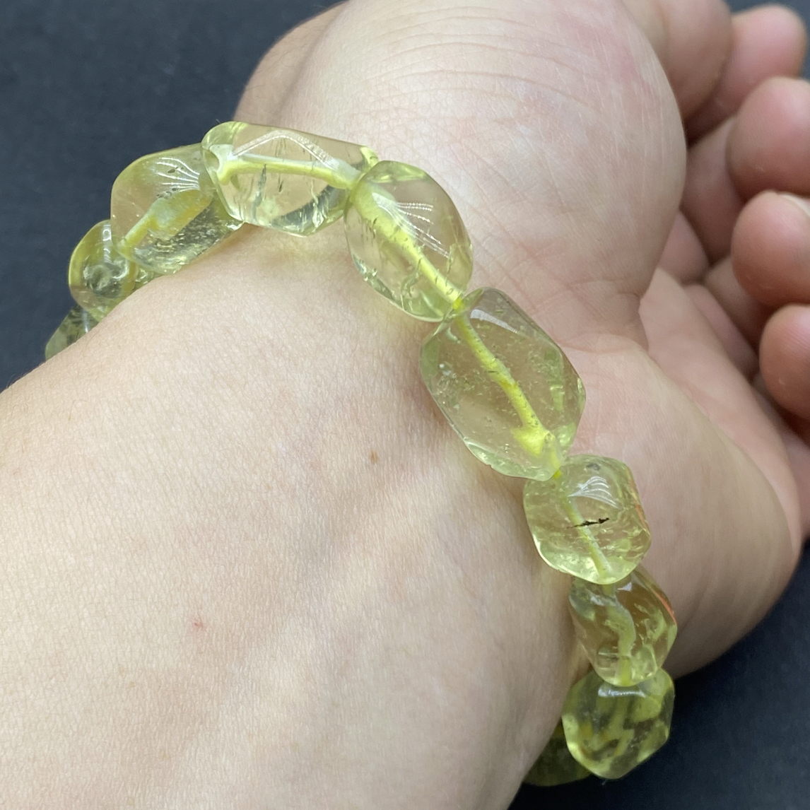 非金属玻璃手链 天然利比亚冲击玻璃陨手链随形手串闺蜜生日礼物