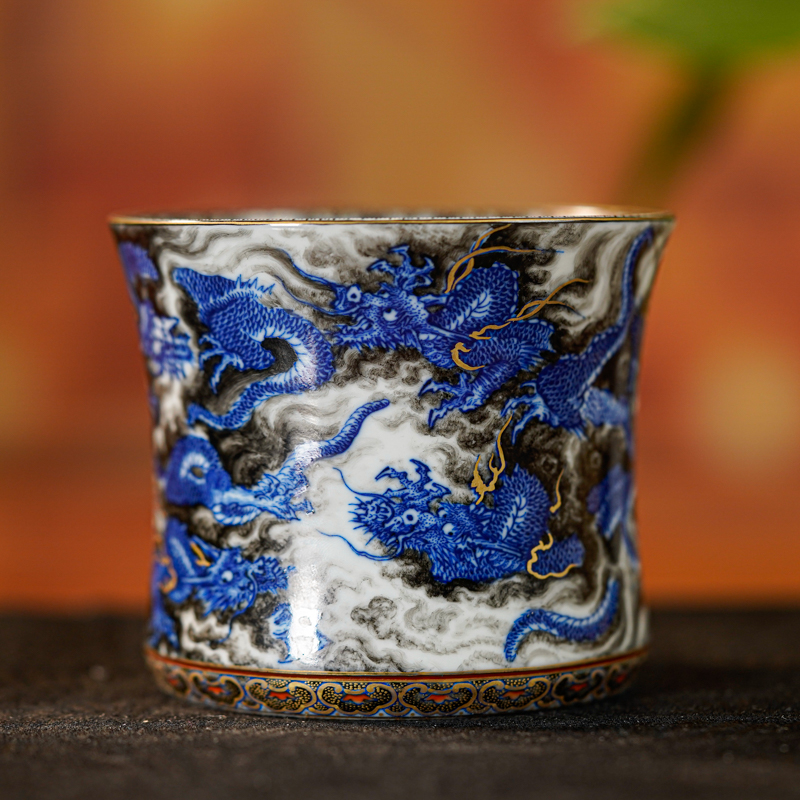 【墨舍名窑 】墨尚观山九龙容天杯 msgs82