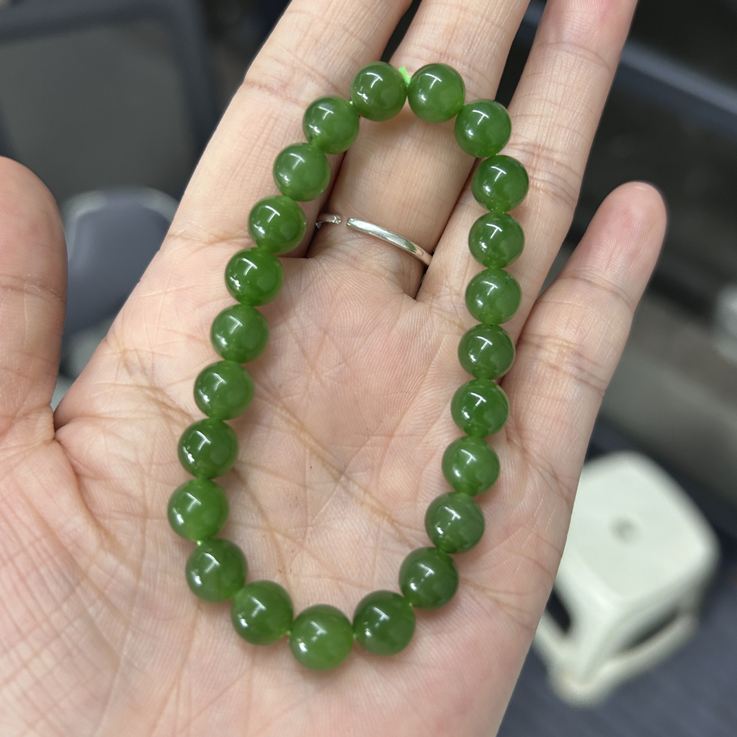 碧玉冰阳绿手串卡8