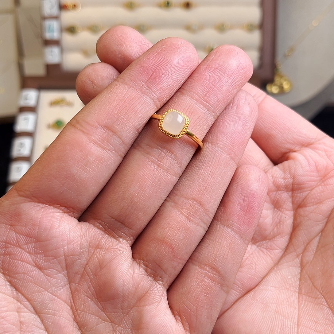 和田玉（白玉）戒指银S925镶嵌@****?卡6方糖