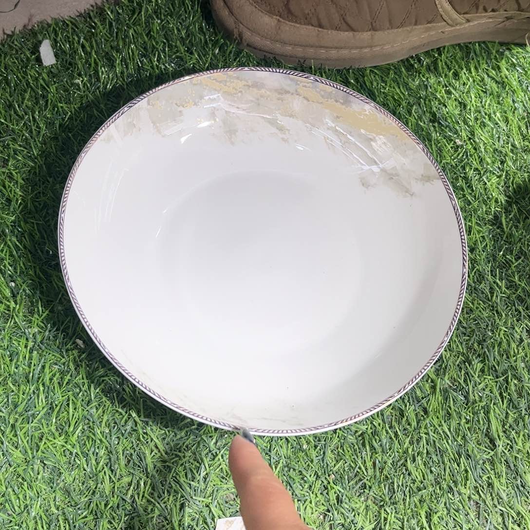 瓷片海岸八寸深盘四个微瑕