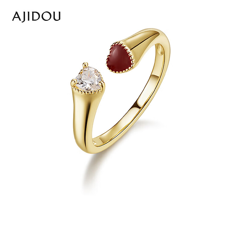 合金合成锆石戒指 AJIDOU阿吉豆戒指女款时尚细巧指环尾戒【BB】