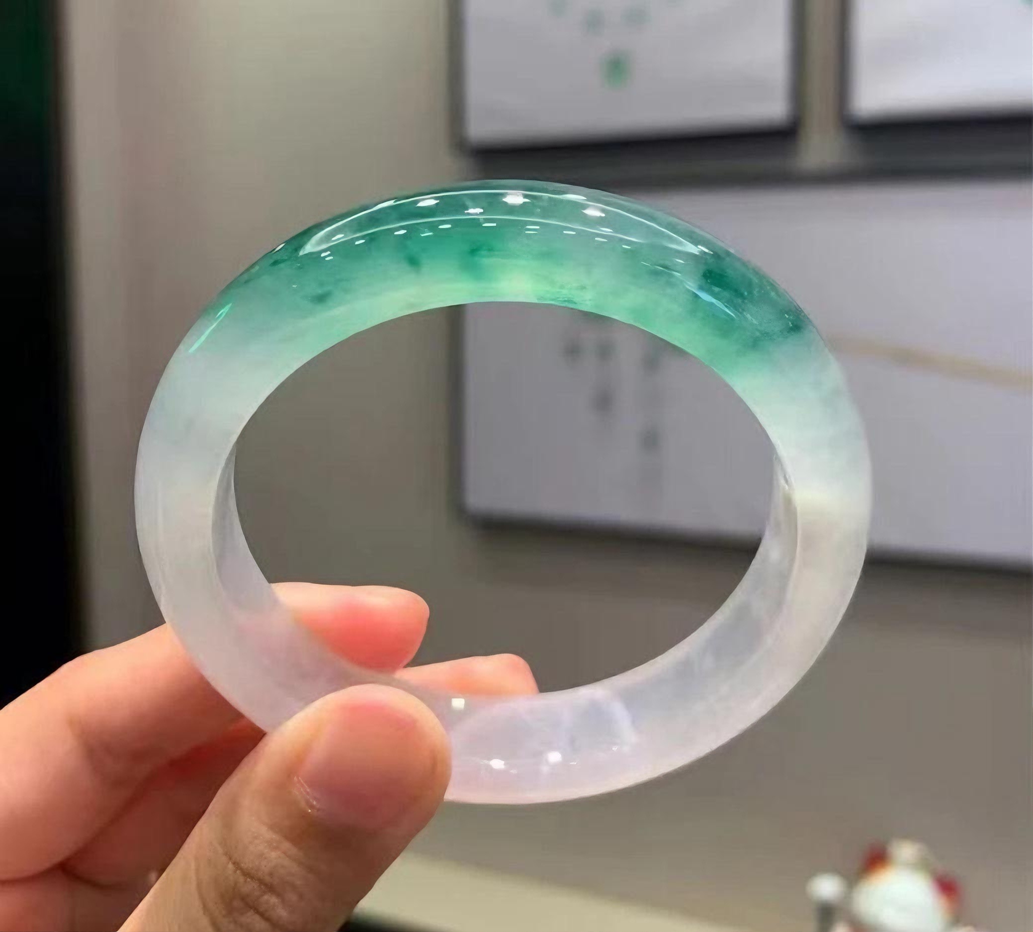 时尚缅风测量高冰透美人手镯