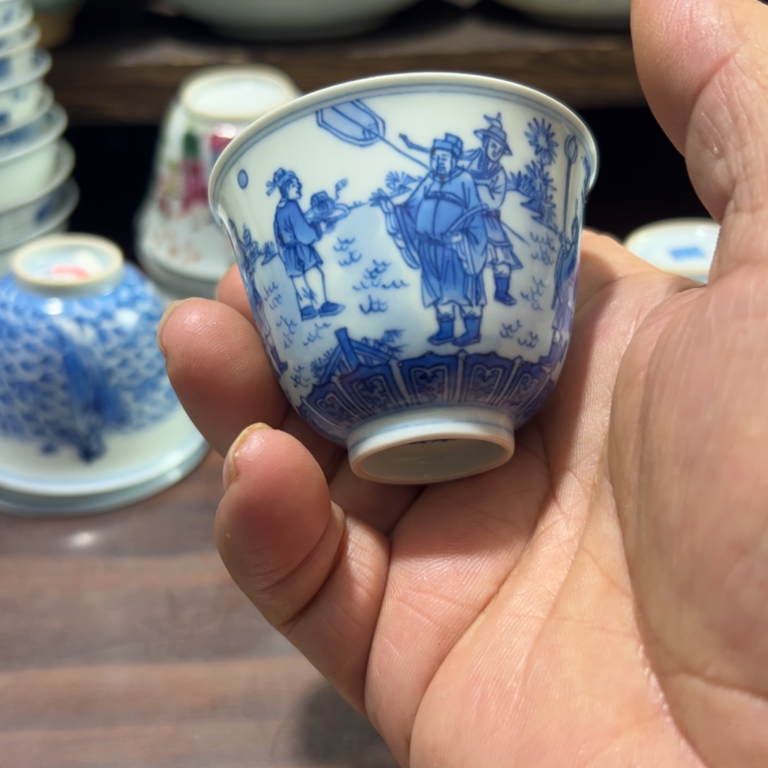 文**穆青花瓷器茶杯系列茶杯