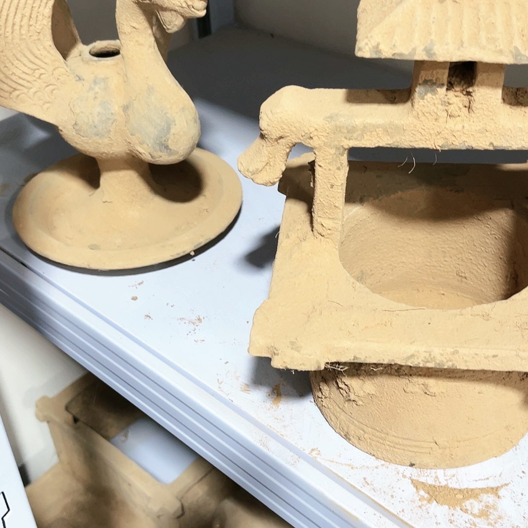 瓦当摆件摆件茶的茶包陶瓷四***✔