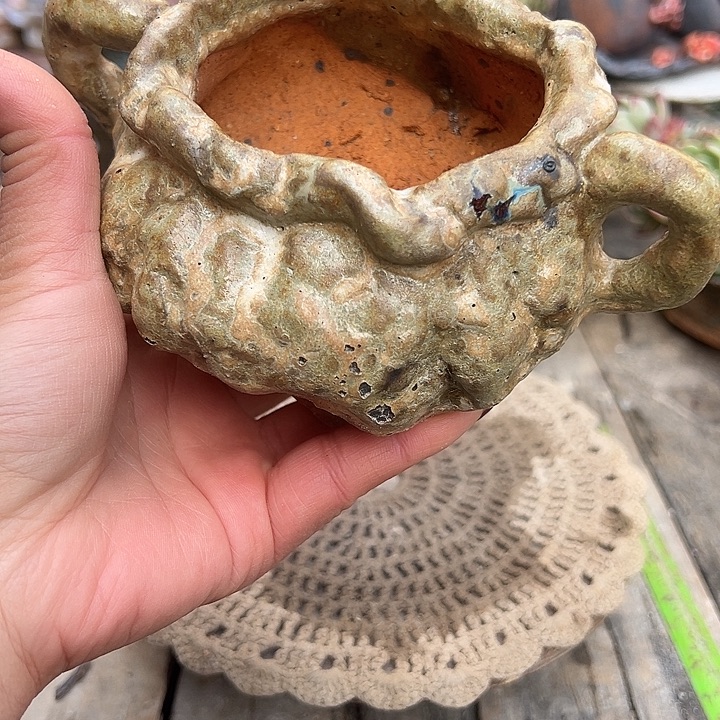 手工粗陶高温花盆