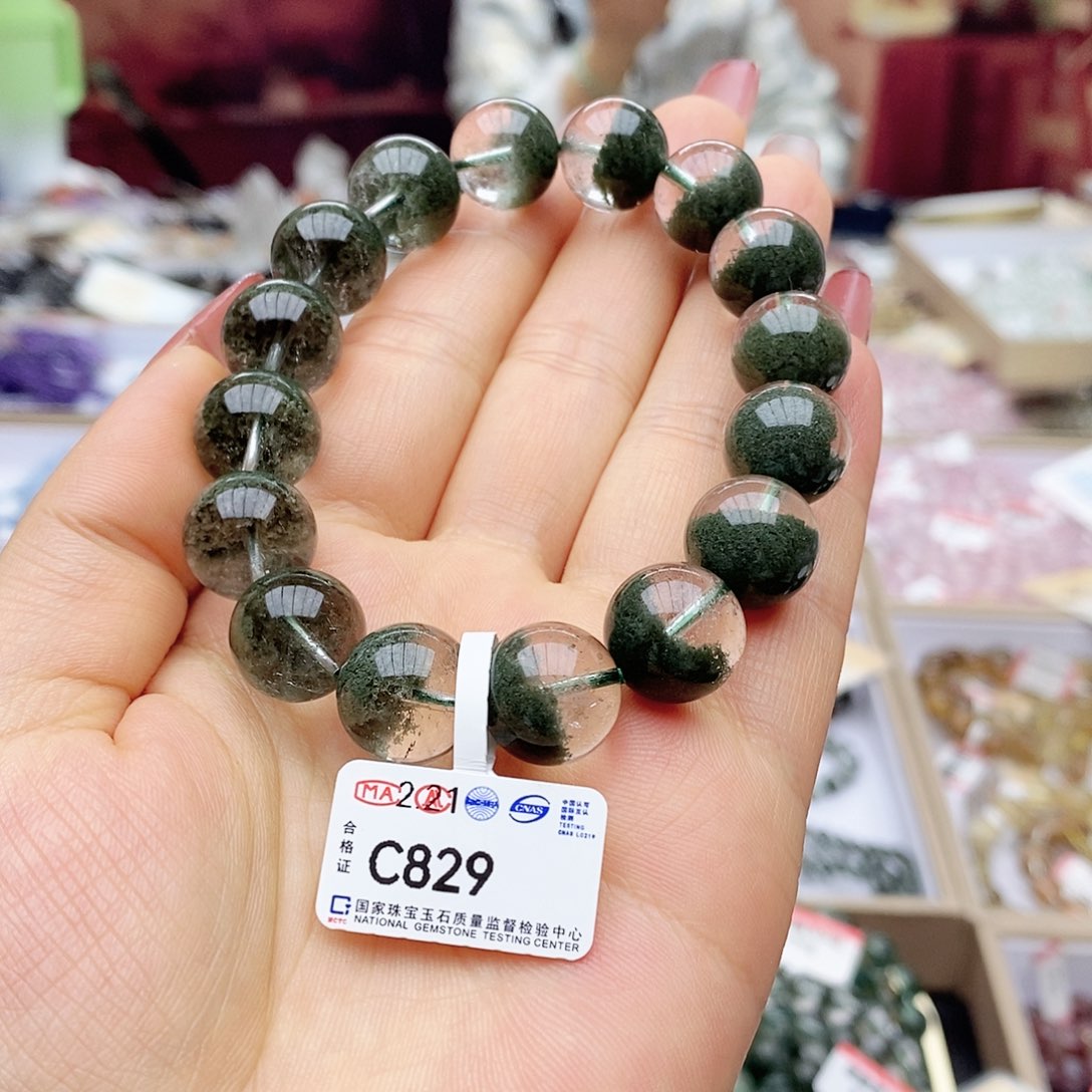水晶手链未镶嵌C829聚宝盆顶好13m