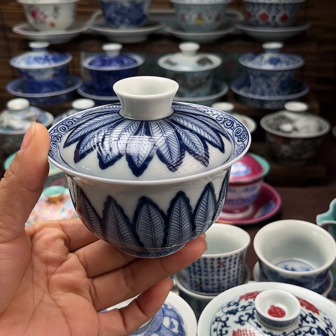 景德镇陶瓷二才盖碗