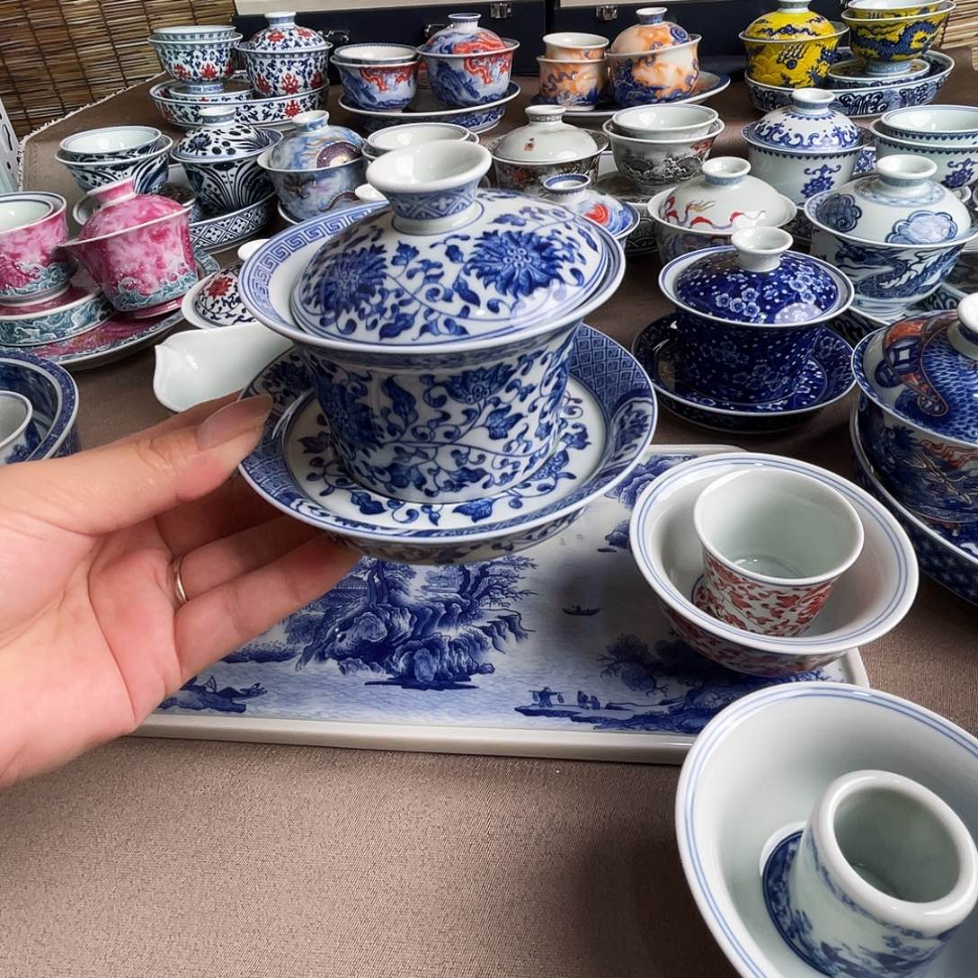 鹏***达景德镇瓷器红盖碗
