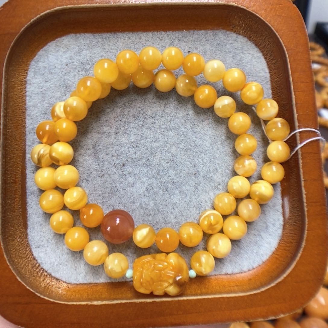 未镶嵌蜜蜡手串蜜蜡