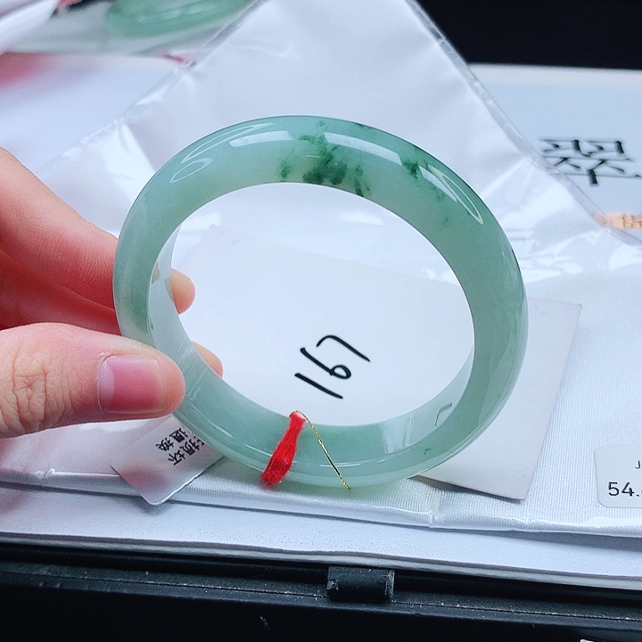 翡翠手镯未镶嵌缅甸天然a货手镯54+