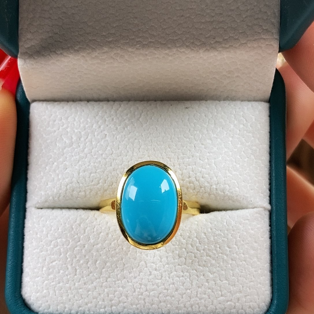 绿松石银S925镀金镶嵌珠宝奇石