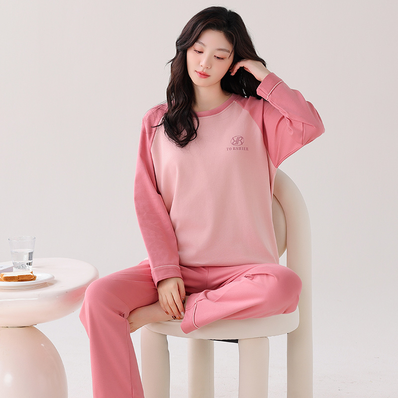 【纯棉】睡衣女春秋季长袖中青年妈妈宽松大码冬天家居服套装薄款