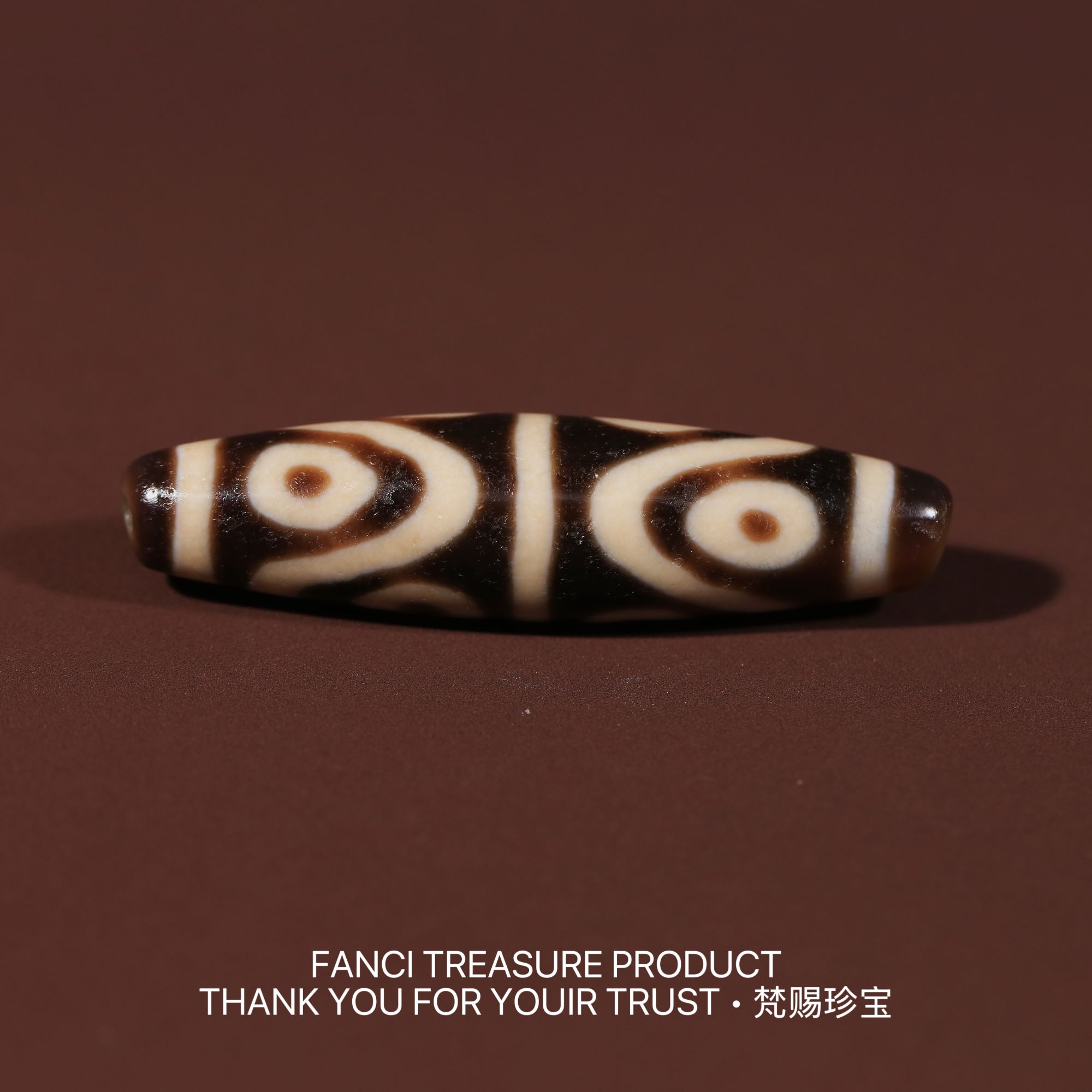 梵赐珍宝·【上肯老超顶料】一代老台湾金刚水纹八眼58.5*14.6mm天珠