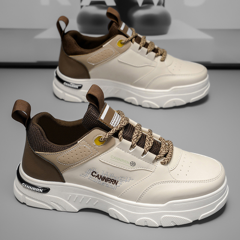 秋季男鞋新款透气小白鞋子男潮流百搭厚底运Z009