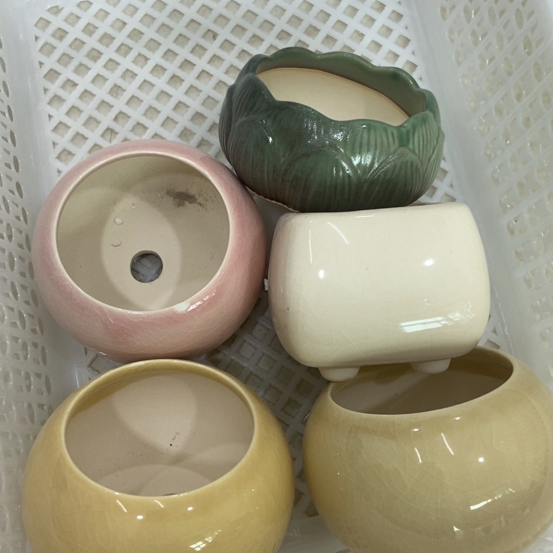 红陶高温陶瓷花盆瑕疵