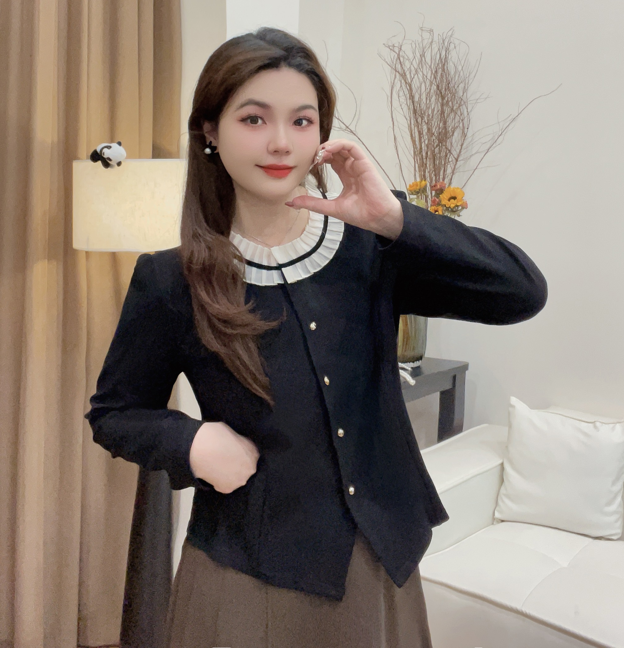 春季新款大码女装2025小香风显瘦气质小衫法式蕾丝拼接设计感长袖