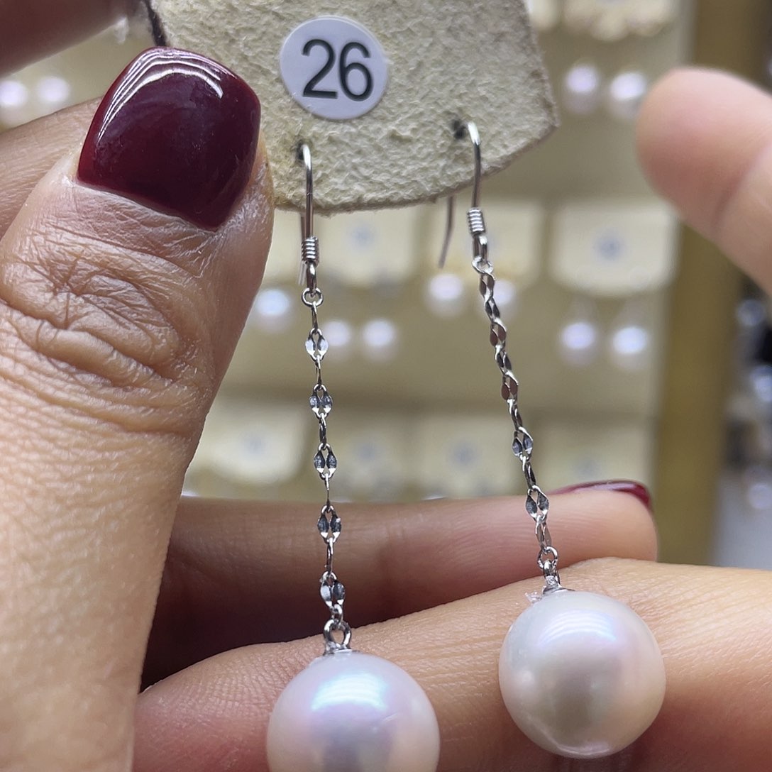 淡水珍珠耳饰银S925镶嵌