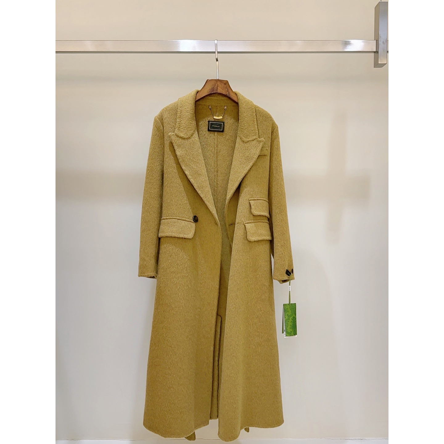 品牌原单高端轻奢骆驼绒羊毛大衣【衣长116】-姜黄—2301