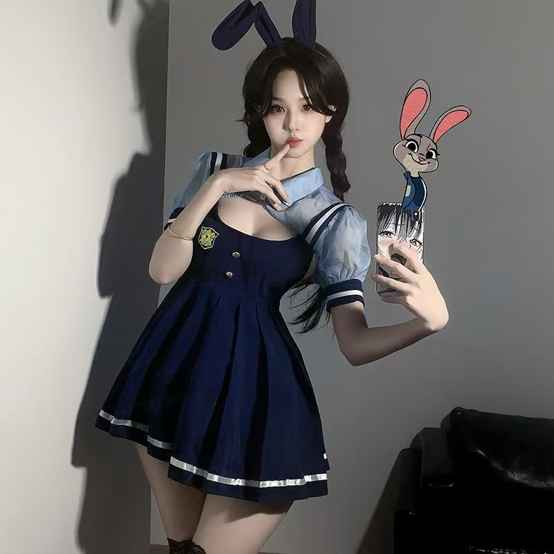 【兔子警官】Cosplay角色扮演性感女网红直播变装兔子警长裙子制服