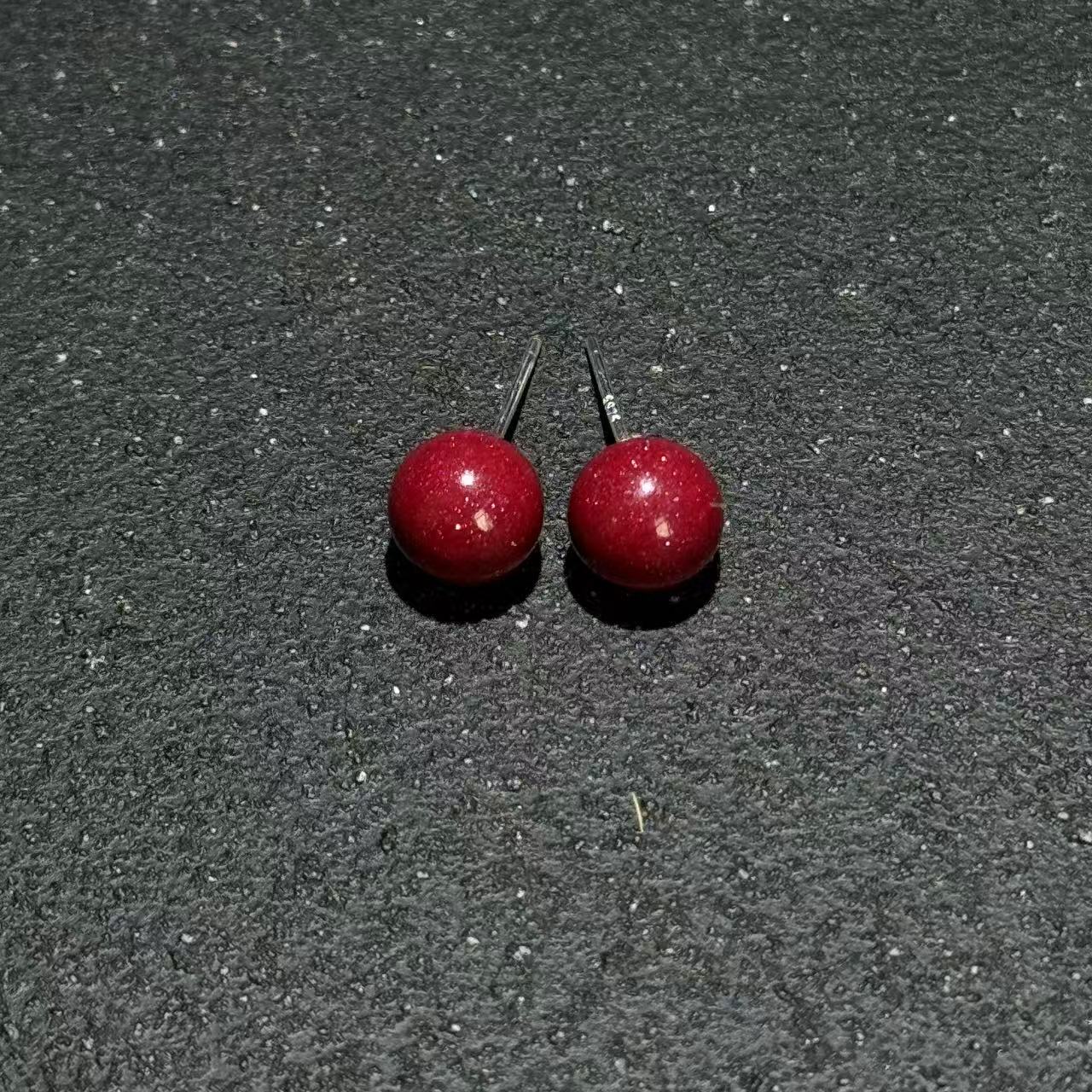 【与帅珠宝】朱砂耳钉D060306-多样性发其一