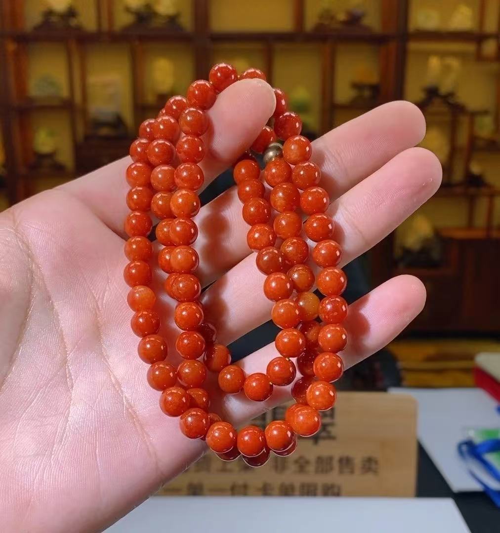 天然A货翡翠红翡珠链长串百搭时尚轻奢SWML026013