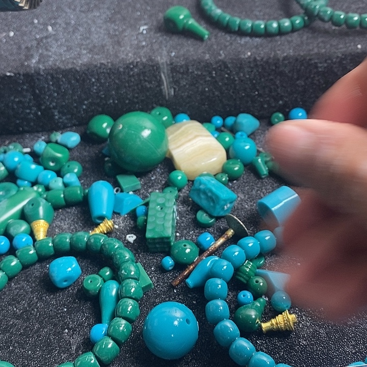 涛***子石英石非金属卡8老型蓝绿各一对