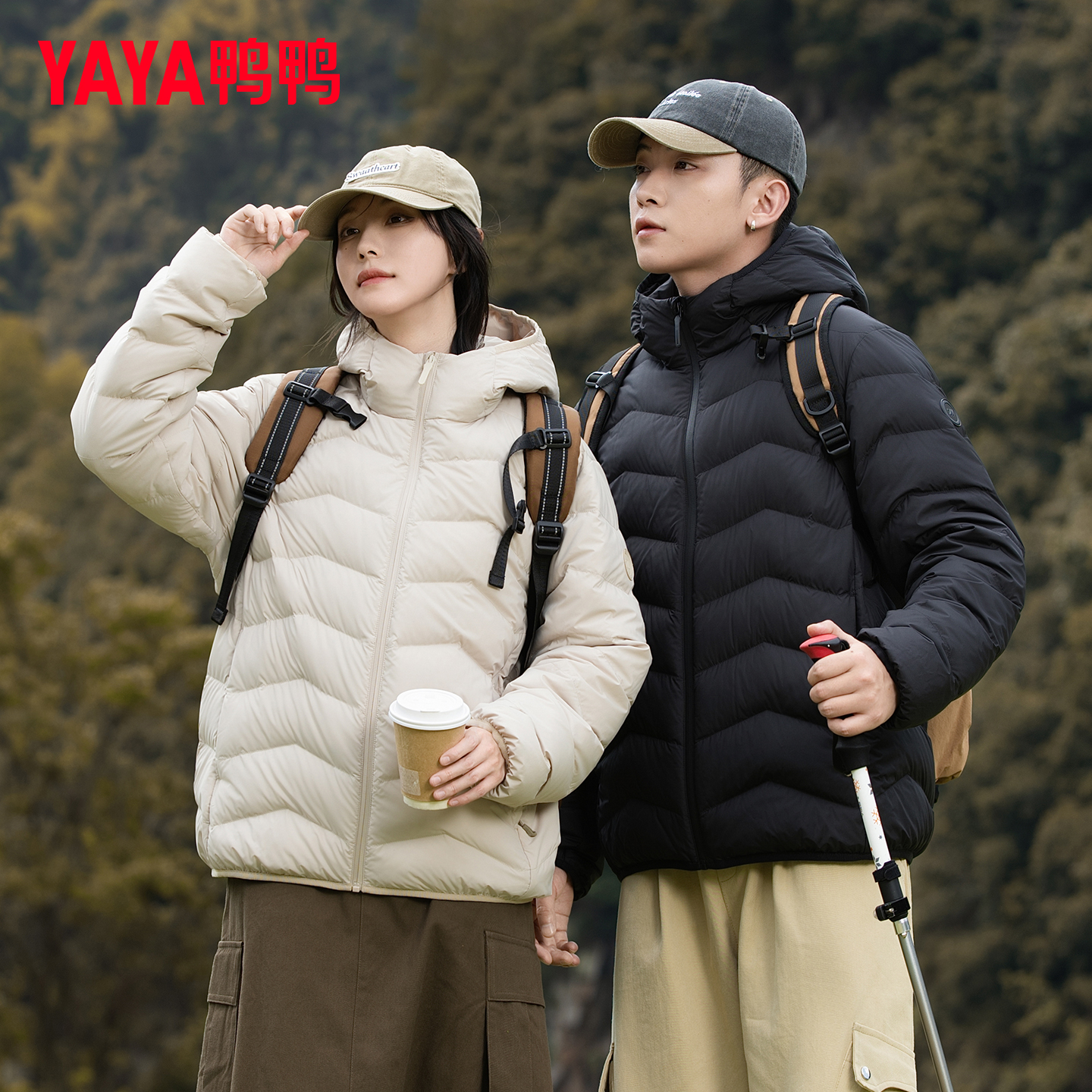 【漫步系列】鸭鸭轻薄羽绒服男女同款2025冬季短款保暖休闲连帽外套