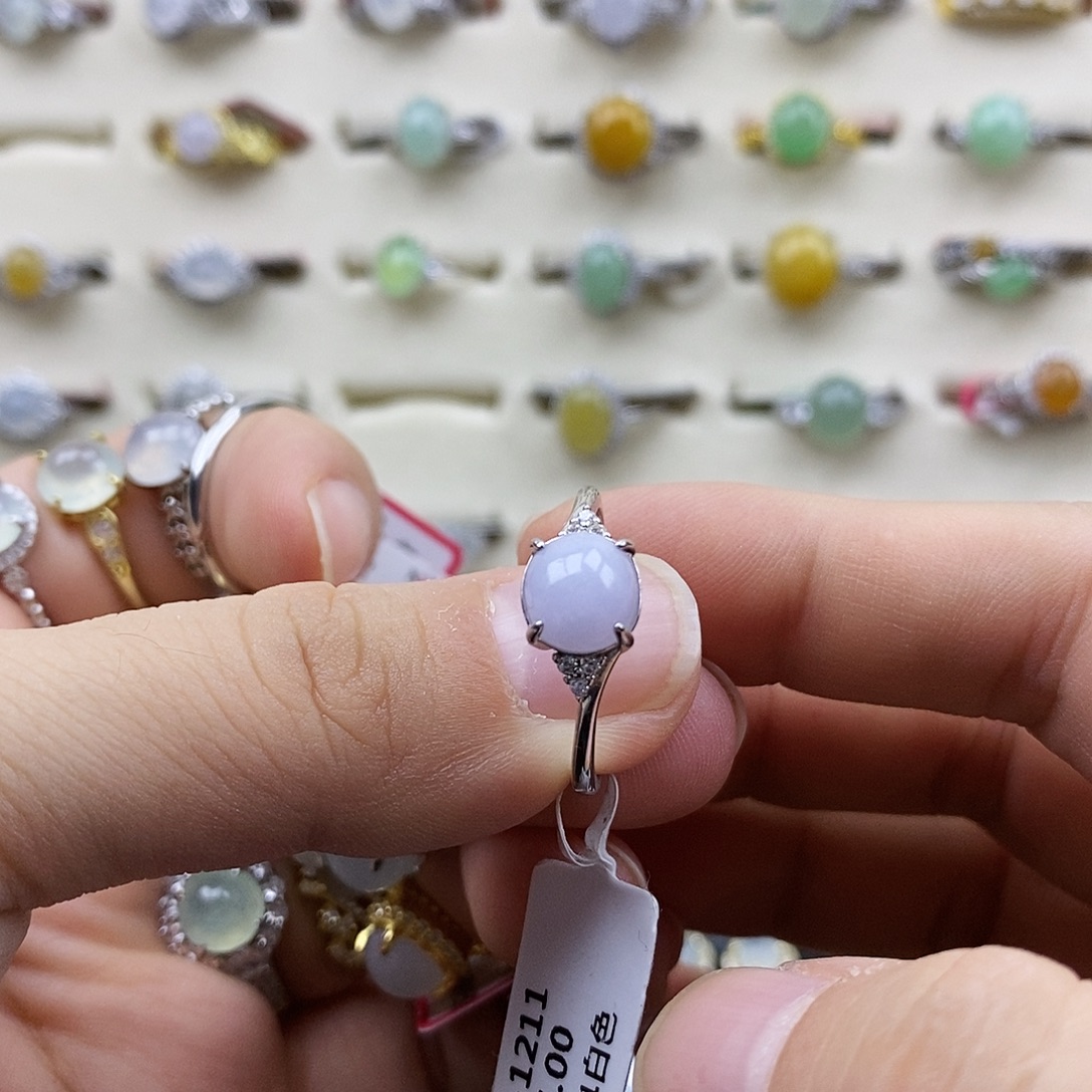 翡翠银S925镶嵌戒指