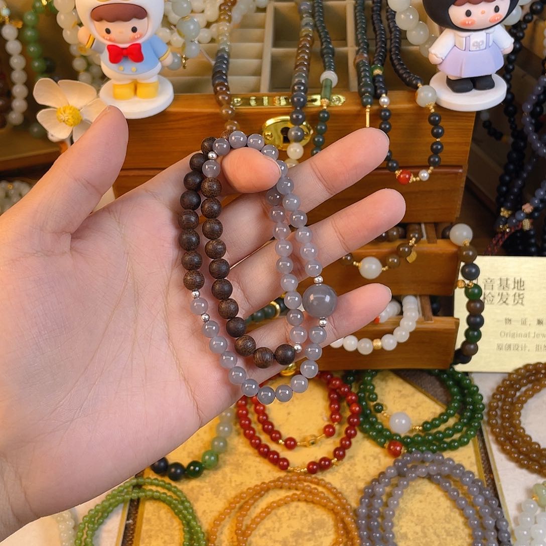 和田玉双圈手串未镶嵌