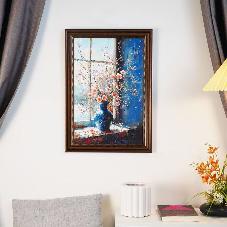 简约轻奢风格瓶中插花装饰画适用于餐厅卧室过道走廊客厅CF6