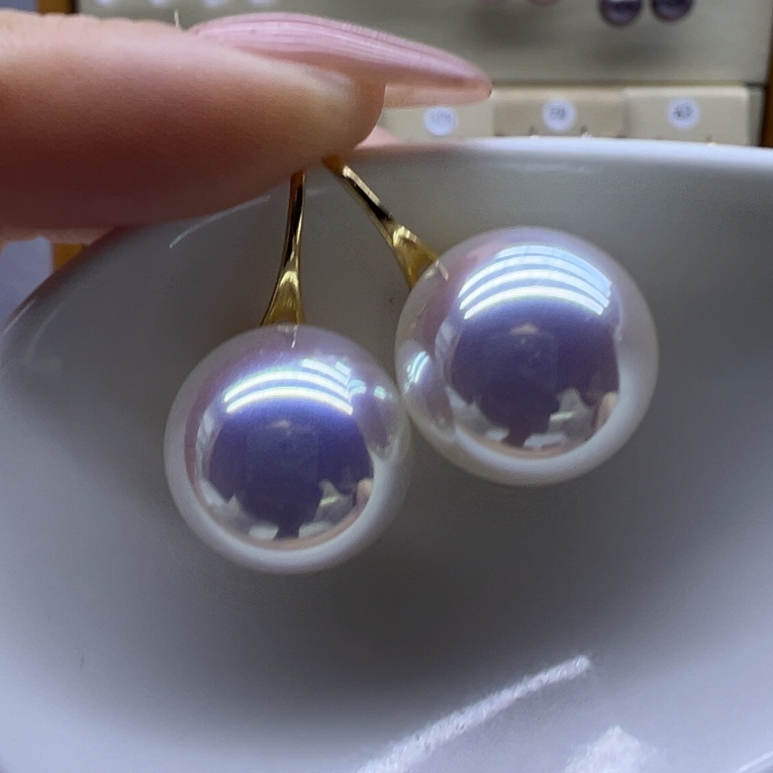 18K金镶嵌淡水珍珠耳饰