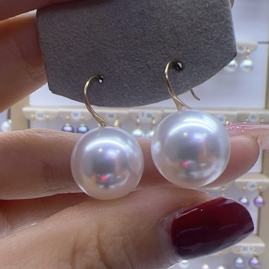 淡水珍珠耳饰18K金镶嵌