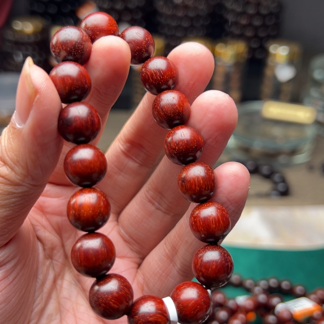 檀香紫檀（小叶紫檀）手串/手链1.2原汁原味牛毛纹