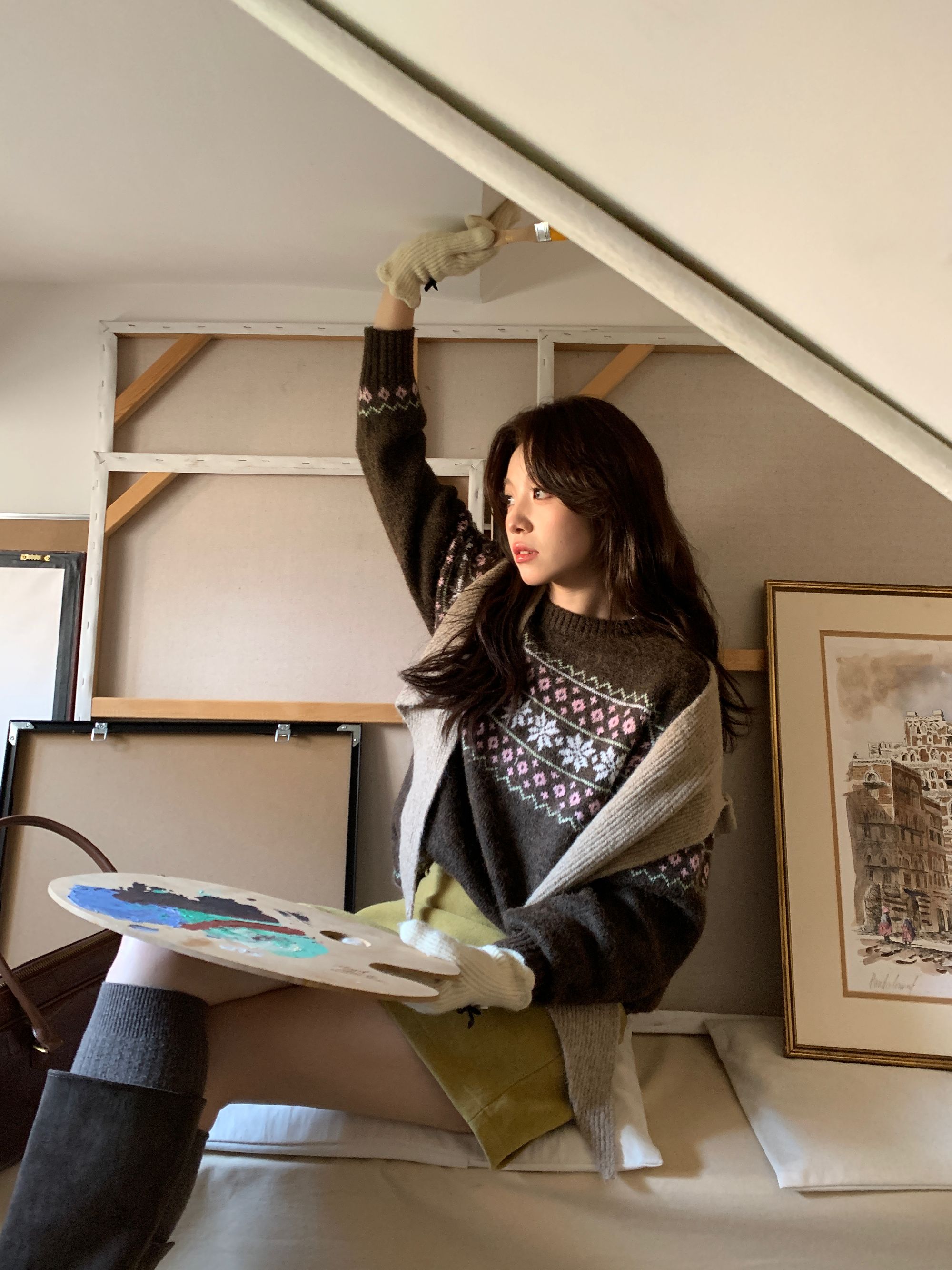 Even一雯【绒绒仙踪】韩系高智感含羊毛秋冬温柔费尔岛百搭休闲毛衣