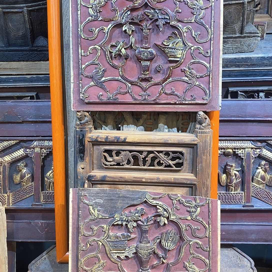 香樟木清*老木雕花板